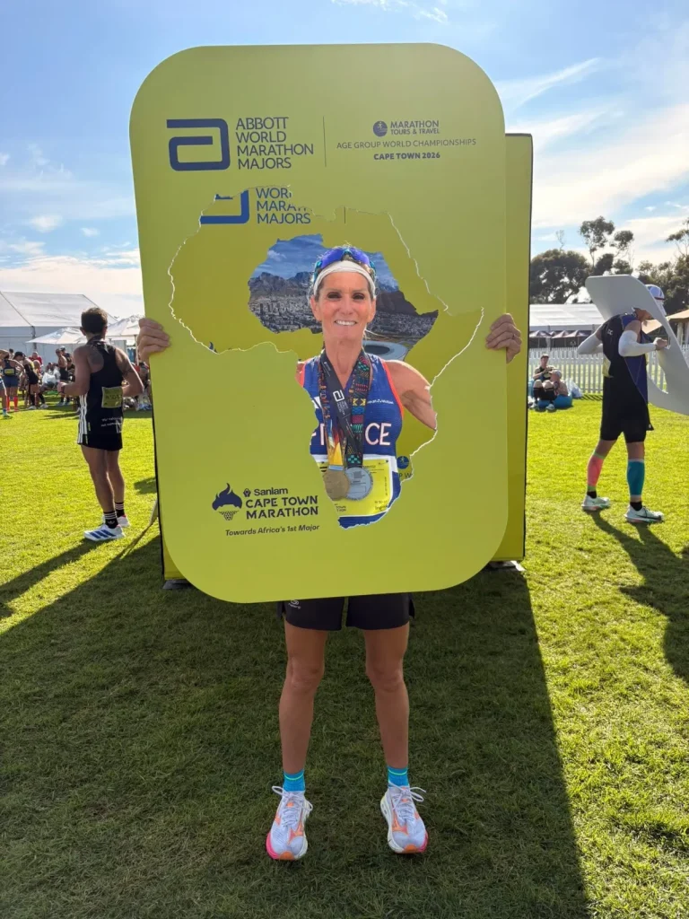 Ingrid Lopergolo médaillée au championnat du monde par âge des Marathon Majors au Cap