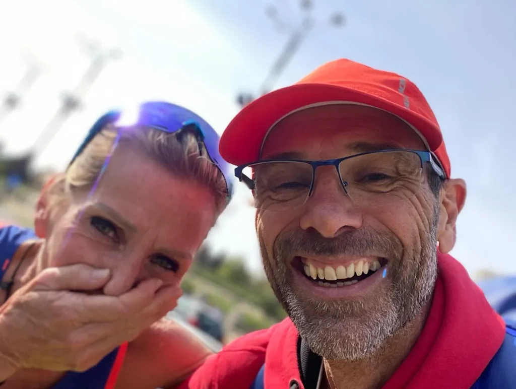 ingrid lopergolo selfie apres course Ingrid Lopergolo et un coureur en selfie après l’effort